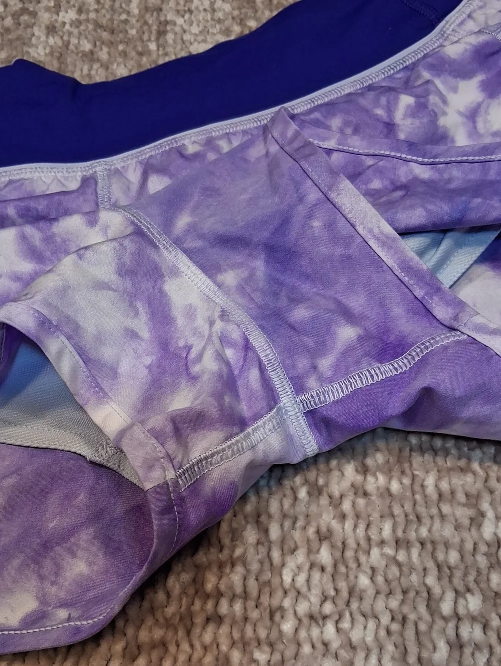 lululemon athletica Purple Tie-Dye Layered Workout Shorts
